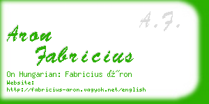 aron fabricius business card